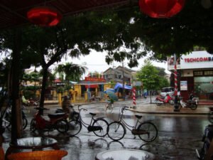 Bicycles in the rain Hoi An