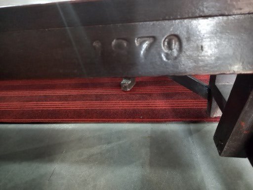 Church pew with date