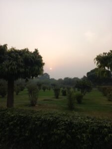 sunset over Mehtab Bagh, Agra