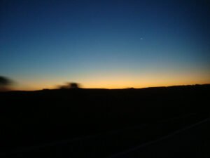 Sunset from bus