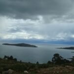 Island lake and storm