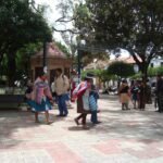 Locals on street corner