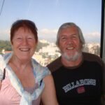 Petrified but smiling in cablecar